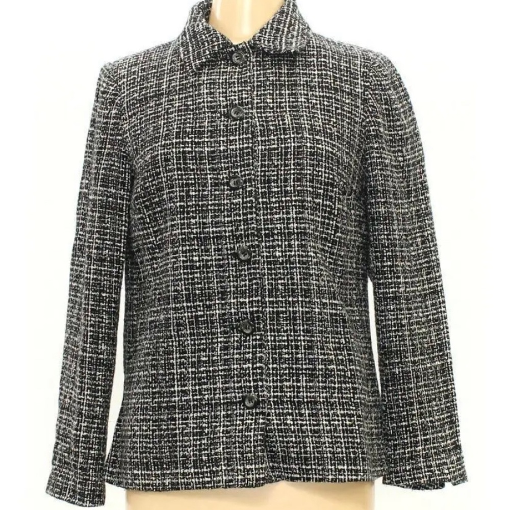 Chadwicks Women's Blazer Size 10T  White,Black, Acrylic,Polyester